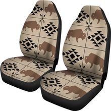 Load image into Gallery viewer, Bison Car Seat Covers Tan, Brown, Black With Ethnic Symbols and Arrows