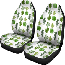 Load image into Gallery viewer, White With Cactus Pattern Car Seat Covers Set