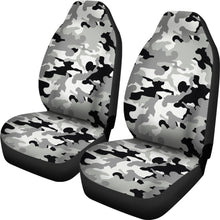 Load image into Gallery viewer, Gray, Black and White Camouflage Car Seat Covers Set Camo Pattern