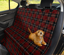 Load image into Gallery viewer, Burgundy, Wine Red, Black and White Plaid Dog Hammock Back Seat Cover For Pets