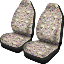 Load image into Gallery viewer, Tan With Skulls and Roses Car Seat Covers