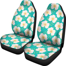 Load image into Gallery viewer, Dark Teal Plumeria Frangipani Hawaiian Flower Car Seat Covers Tropical Island Floral Pattern