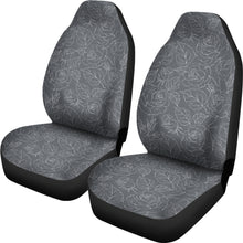 Load image into Gallery viewer, Gray With Subtle Rose Pattern Car Seat Covers Set
