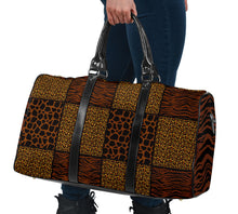 Load image into Gallery viewer, Animal Print Patchwork Travel Bag Duffel Bag Luggage With Tiger Striped Sides