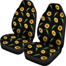 Load image into Gallery viewer, Black With Rustic Sunflower Pattern Car Seat Covers Seat Protectors