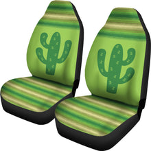 Load image into Gallery viewer, Green Serape Cactus Car Seat Covers Set