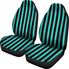 Load image into Gallery viewer, Turquoise and Black Striped Car Seat Covers