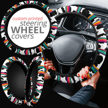 Load image into Gallery viewer, Cow With Serape Pattern Steering Wheel Cover