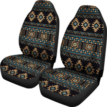 Load image into Gallery viewer, Black, Tan and Turquoise Tribal, Ethnic, Aztec Car Seat Covers Set