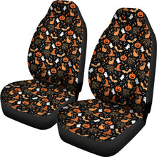 Load image into Gallery viewer, Black, Orange and White Halloween Pattern Car Seat Covers