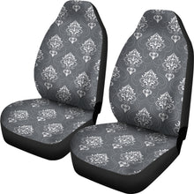 Load image into Gallery viewer, Gray and White Damask Pattern Car Seat Covers Set