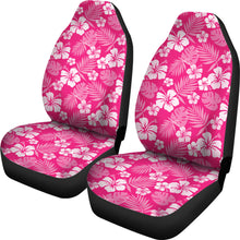 Load image into Gallery viewer, Hot Pink Magenta Hibiscus Flower Car Seat Covers Hawaiian Flower Polynesian Pattern Set of 2