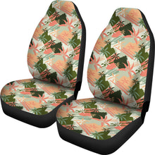 Load image into Gallery viewer, Peach, Green and Coral Palm Tree Pattern Car Seat Covers