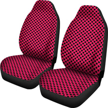 Load image into Gallery viewer, Magenta and Black Polka Dot Car Seat Covers Set
