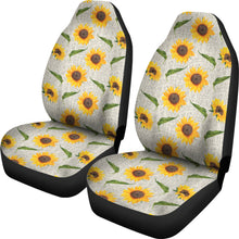 Load image into Gallery viewer, Sunflowers On Natural Burlap Style Background Car Seat Covers