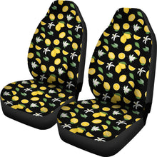 Load image into Gallery viewer, Black With Lemon Pattern Car Seat Covers Set of 2
