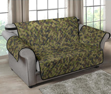 Load image into Gallery viewer, Camo Love Seat Protector Slip Cover Green, Brown and Gray Camouflage 54" Seat Width