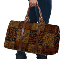 Load image into Gallery viewer, Animal Print Patchwork Travel Bag Duffel Bag Luggage With Tiger Striped Sides