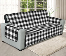 Load image into Gallery viewer, Black and White Buffalo Plaid 78" Oversized Sofa Couch Protector