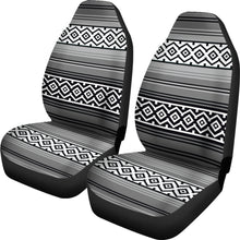 Load image into Gallery viewer, Gray Black and White Mexican Serape Inspired Car Seat Covers