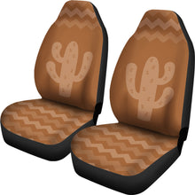 Load image into Gallery viewer, Desert Terra Cotta Chevron and Cactus Car Seat Covers Set