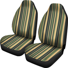 Load image into Gallery viewer, Tuscan Stripes Car Seat Covers Green and Black and Stone Earth Tones