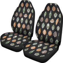 Load image into Gallery viewer, Ethnic Leaves Patter on Black Car Seat Covers Set of 2