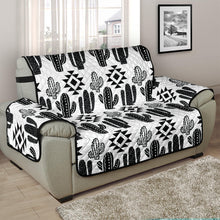 Load image into Gallery viewer, Black and White Boho Cactus Pattern Chair and Half