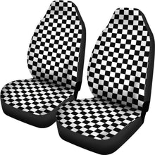 Load image into Gallery viewer, Black and White Checkered Car Seat Covers