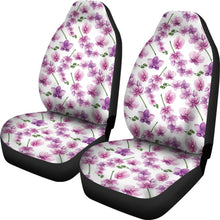 Load image into Gallery viewer, White With Pink and Purple Orchid Pattern Car Seat Covers