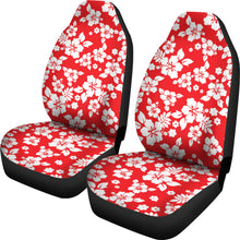 Load image into Gallery viewer, Red and White Hibiscus Flowers Hawaiian Flower Pattern Car Seat Covers