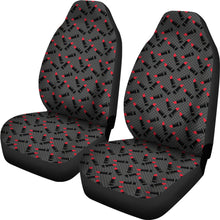 Load image into Gallery viewer, Charcoal Gray Black Polka Dots With Lipstick Tubes Car Seat Covers