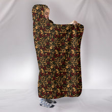 Load image into Gallery viewer, Skulls With Roses Hooded Blanket
