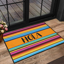 Load image into Gallery viewer, Hola Doormat With Colorful Serape Mexican Style Pattern