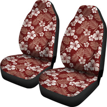 Load image into Gallery viewer, Maroon Hibiscus Car Seat Covers Hawaiian Pattern Set of 2
