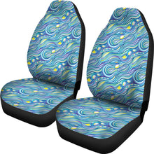 Load image into Gallery viewer, Abstract Blue Waves Car Seat Covers Set