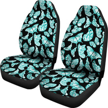 Load image into Gallery viewer, Black With Turquoise Butterflies Car Seat Covers