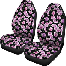Load image into Gallery viewer, Black and Pink Orchid Pattern Car Seat Covers