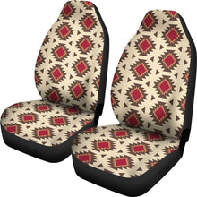 Load image into Gallery viewer, Navajo Inspired Native Tribal Ethnic Car Seat Covers in Creamy Beige and Red