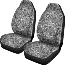 Load image into Gallery viewer, Rose Car Seat Covers Black White Roses Goth Gothic Emo Set Of 2 Front Bucket Seats SUV or Car