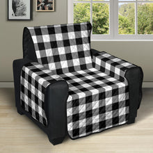 Load image into Gallery viewer, Black and White Buffalo Plaid 28" Recliner Chair Cover Protector Farmhouse Decor