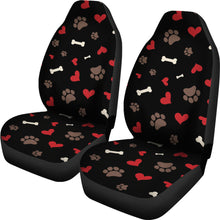 Load image into Gallery viewer, Dog Love Pattern Car Seat Covers Set Black, Red and Brown