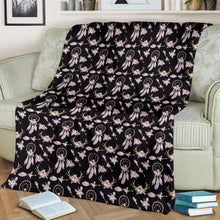 Load image into Gallery viewer, Black and Pink Boho Soft Suede Polyester Blanket