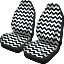 Load image into Gallery viewer, Black and White Chevron Car Seat Covers Set