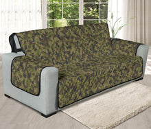 Load image into Gallery viewer, Camo Oversized Couch Cover Sofa Protector in Green, Brown and Gray Camouflage 78" Seat Width