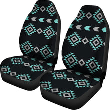 Load image into Gallery viewer, Turquoise, Gray and Black Ethnic Boho Tribal Pattern Car Seat Covers