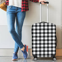 Load image into Gallery viewer, Black and White Buffalo Plaid Luggage Cover Suitcase Protector
