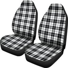 Load image into Gallery viewer, Black, White Plaid Car Seat Covers Set