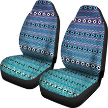Load image into Gallery viewer, Purple and Teal Ombre Ethnic Car Seat Covers Set