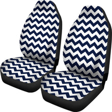 Load image into Gallery viewer, Navy and White Chevron Car Seat Covers Set